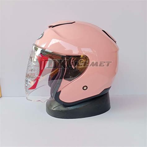 Half Face Helmet Kyt Kyoto R Solid Light Peach Pink Original Shopee