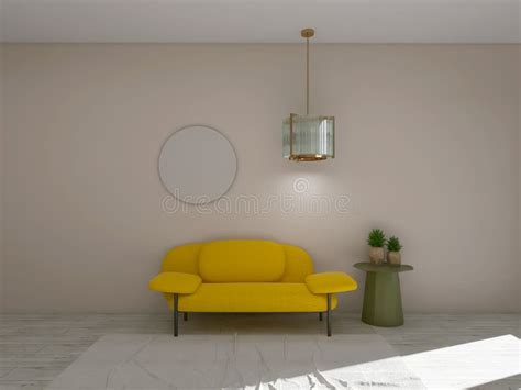 Living Room Interior 3d Render, 3d Illustration Stock Illustration ...