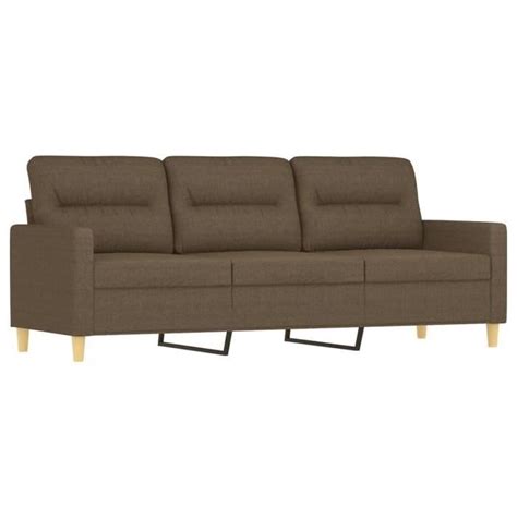 Canapé à 3 places avec repose pieds Marron 180 cm Tissu Mothinessto