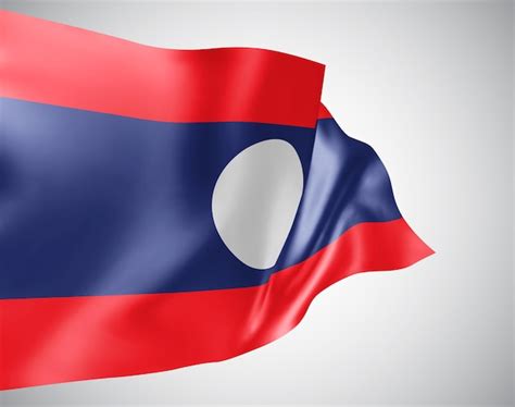 Laos Bandera De Vector Con Olas Y Curvas Ondeando En El Viento Sobre