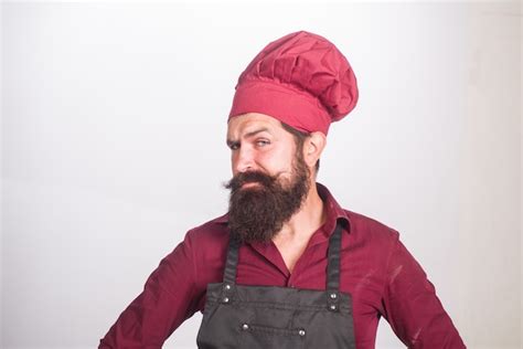 Beared Chef Hombre Comida Deliciosa Chef Masculino En Uniforme Cocinero