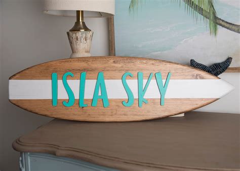 Surfboard Sign Surfboard Wall Art Custom Surfboard Coastal Wood Sign