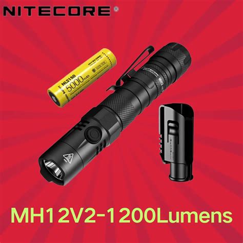 NITECORE MH12 V2 Tactical Flashlight 1200 Lumen Rechargeable Utilizes A