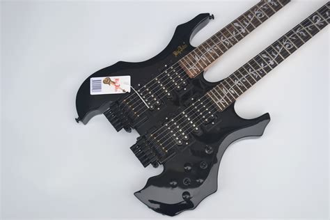 Free Shipping Double Neck Headless Basswood Body Black Color El 399 00 Fine Music Company Store