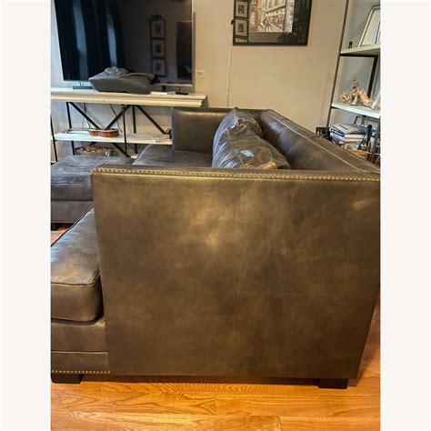 Restoration Hardware Leather Easton Sofa And Ottoman Aptdeco