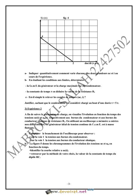 SOLUTION S Rie D Exercices N 3 Lyc E Pilote Physique Dipole Rc Bac