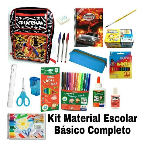 Kit Material Escolar Basico Completo Menino R Em Mercado Livre