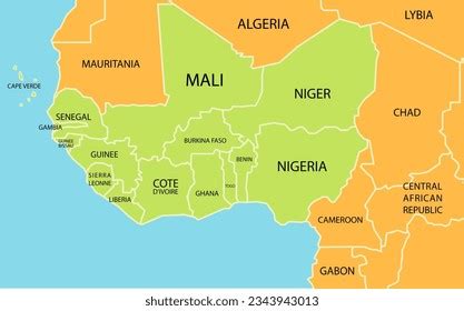 28 Map Of Ecowas Countries Images, Stock Photos, and Vectors | Shutterstock