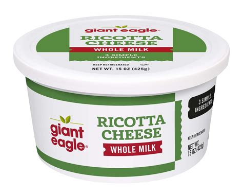 Giant Eagle Ricotta Cheese Whole Milk 15 Oz Shipt