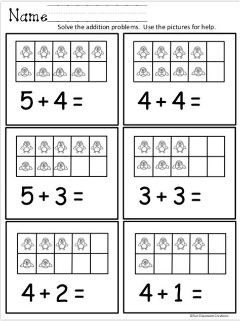 Addition Worksheet For Kindergarten