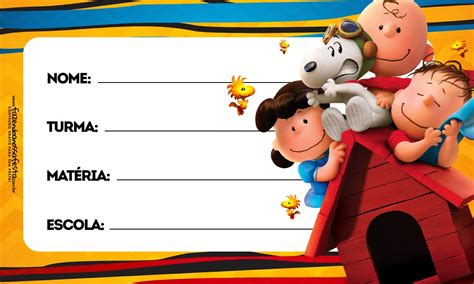 Etiquetas para crianças Escola Snoopy