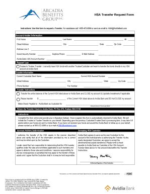 Fillable Online Hsa Transfer Request Form Mywealthcareonlinecom Fax