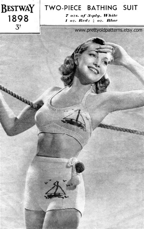 Wonderful 1940s Bikini 2 Piece Bathing Or Swimming Suit 33 To Etsy