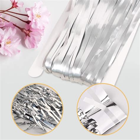 5 Pack Silver Fringe Backdrop 3 2ft X 8 2ft Silver Foil Fringe Curtains