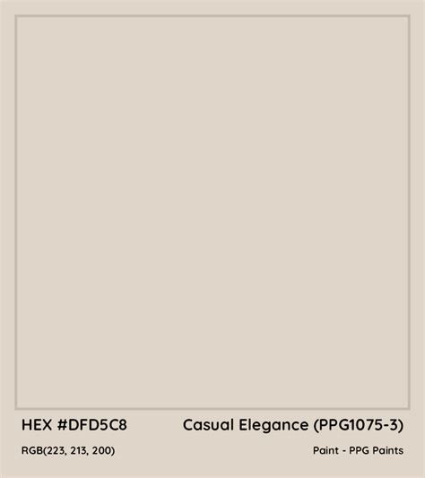 HEX DFD5C8 Casual Elegance PPG1075 3 Paint PPG Paints Color Code