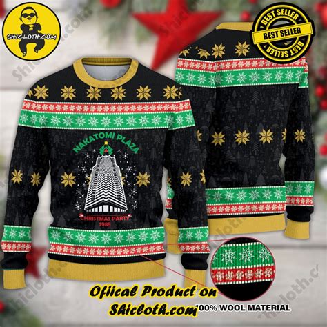 Nakatomi Plaza Die Hard Ugly Christmas Sweater Shicloth