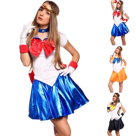 Sailor Moon Costume Womens Sailor Venus Costumes Fancy Dress Up Uranus 6 8 10 12 Ebay