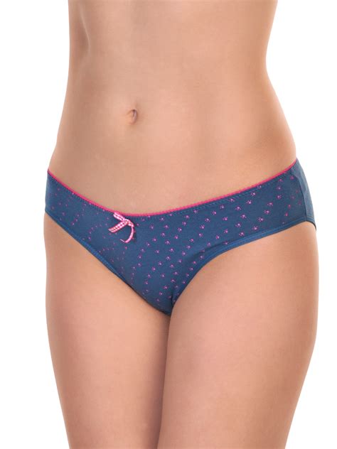 Angelina Cotton Bikini Panties With Paw Print Design 12 Pack