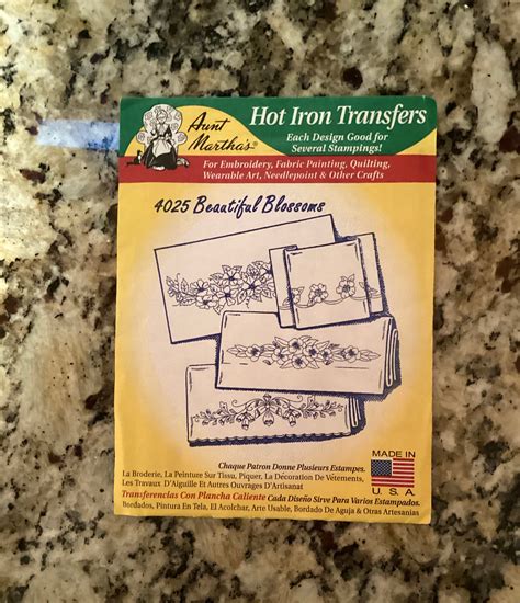 Vintage Aunt Martha S Hot Iron Transfer Pattern Beautiful Blossoms