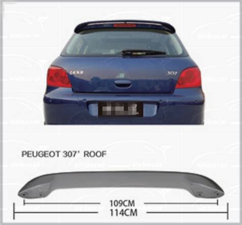 Material Abs Carro Traseiro Tronco Teto Spoiler Asas Sem Luz Peugeot