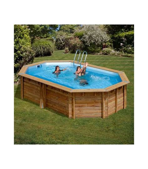 Piscina Elevada De Madera Ovalada Cannelle X X Cm Gre