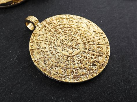 Gold Medallion Pendant Gold Coin Pendant Large Medallion - Etsy | Coin ...