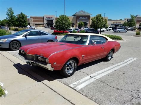 1968 Oldsmobile Cutlass S ~ Red W White Vinyl Top ~ Rocket 350 V8 Classic Oldsmobile Cutlass