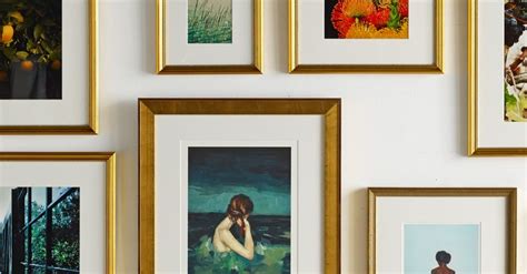 Create A Dramatic Gallery Wall With A Mix Of Gold Frames Like Our Potomac And Bright Bold Art