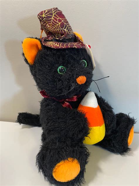 Ty Beanie Baby Frightful The Black Cat Holding Candy Corn Etsy