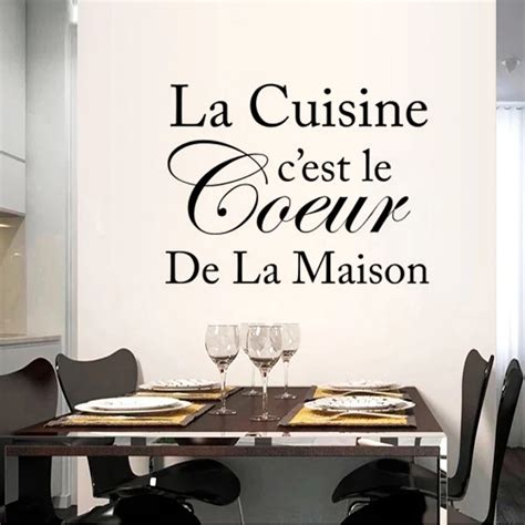 French Cuisine Proverb Vinyl Wall Stickers Restaurant Kitchen Removable