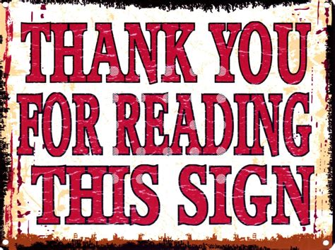 Thank You For Reading This Sign Metal Wall Sign Retro Vintage Style