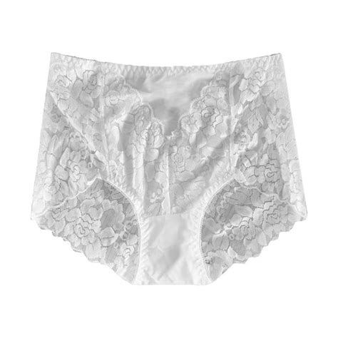 Gzea Ladies Bikini Underwear Womens High Waist Plus Size Lace Panties Seamless Butt Lift Lace