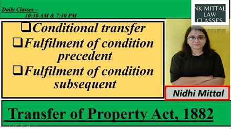 Conditional Transfer Under Transfer Of Property Act Condition