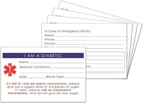 Amazon Pack Diabetic Medical Alert Id Wallet Card Emergency