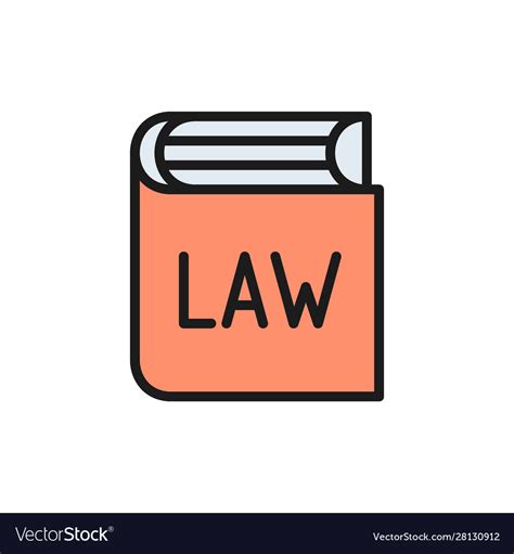 Book With Laws Constitution Flat Color Icon Vector Image