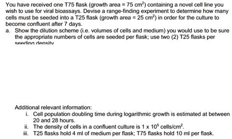 SOLVED You have received one T75 flask growth area 75 cmÂ²