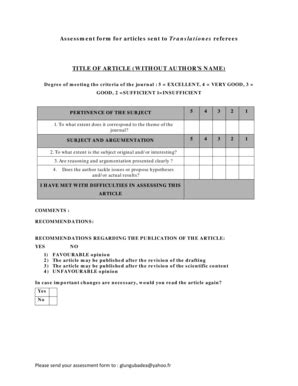 Fillable Online Assessment Form Translationes Fax Email Print PdfFiller