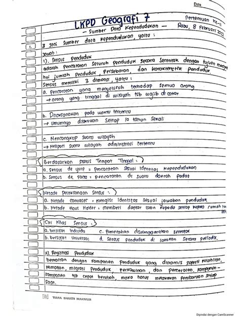 Lkpd Geografi 7 Sumber Data Kependudukan Yan Yafiah Rosidah Pdf
