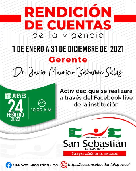 RENDICIÓN DE CUENTAS San Sebastian