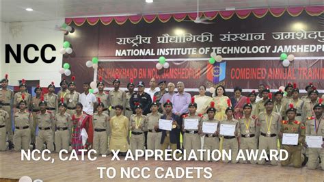 Army Wing Catc X Appreciation Award To Ncc Cadets Durning