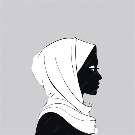 Premium Vector Hijab Woman Silhouette Vector Illustration