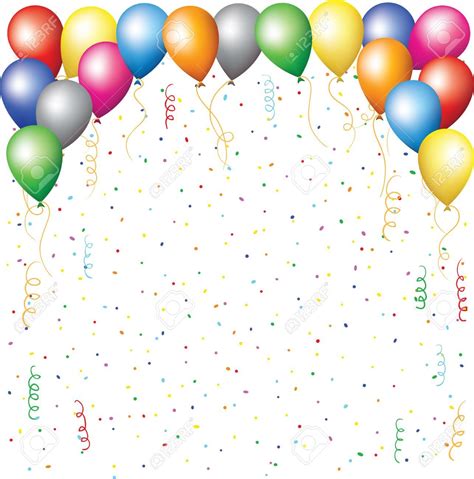 Fondo Realista Feliz Cumpleanos Con Globos Y Confeti Vector En