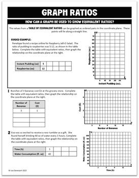 Graph Ratios Binder Notes 6th Grade Math By Lisa Davenport TPT