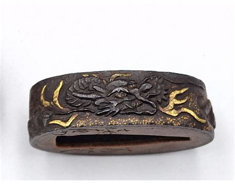 Fuchi Kashira Sabre Japonais Katana Tanto Wakizashi En Fer Japon Edo