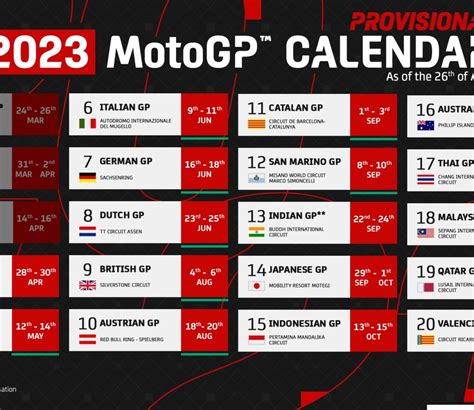 Motorcycle Race Calendars Motorcycle Racing From Sbn