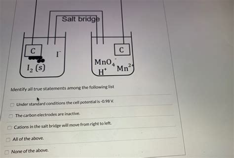 Solved Consider The Following Voltaic Cell And Half Chegg