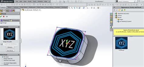 How To Add A Decal To A Part In Solidworks Tutorial