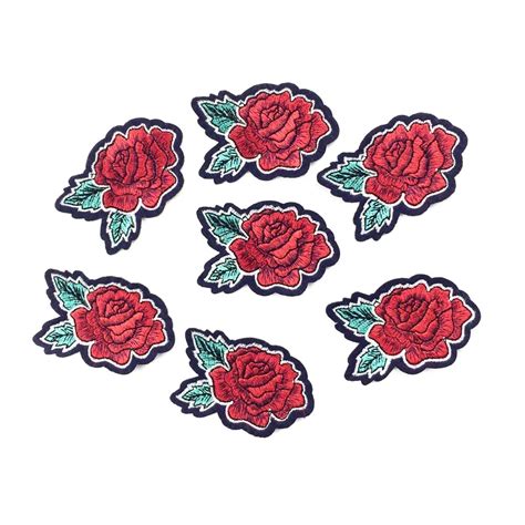 Rose Embroidery Iron On Patch Custom Embroidery