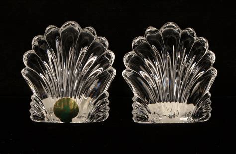 Two Waterford Clear Crystal Scallop Shells Lofty Marketplace