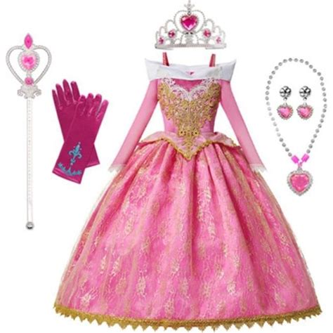 D Guisement Enfant Fille Robe De Princesse Aurore Rose Cdiscount Pr T